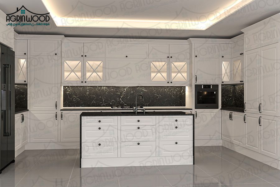 آشپزخانه سفید نئوکلاسیک