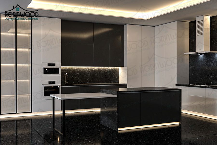 انواع کابینت مدرن سفید - آگرین چوب