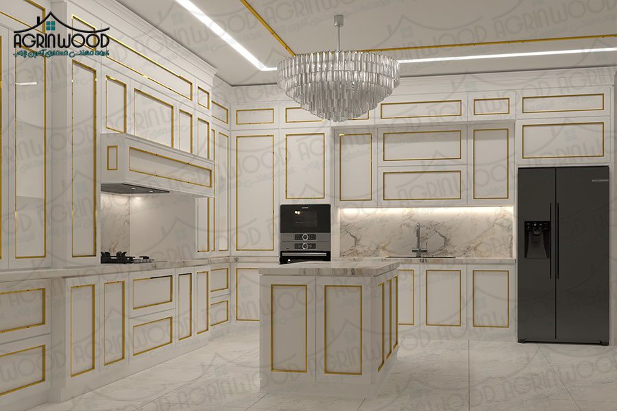 کابینت آشپزخانه طلایی