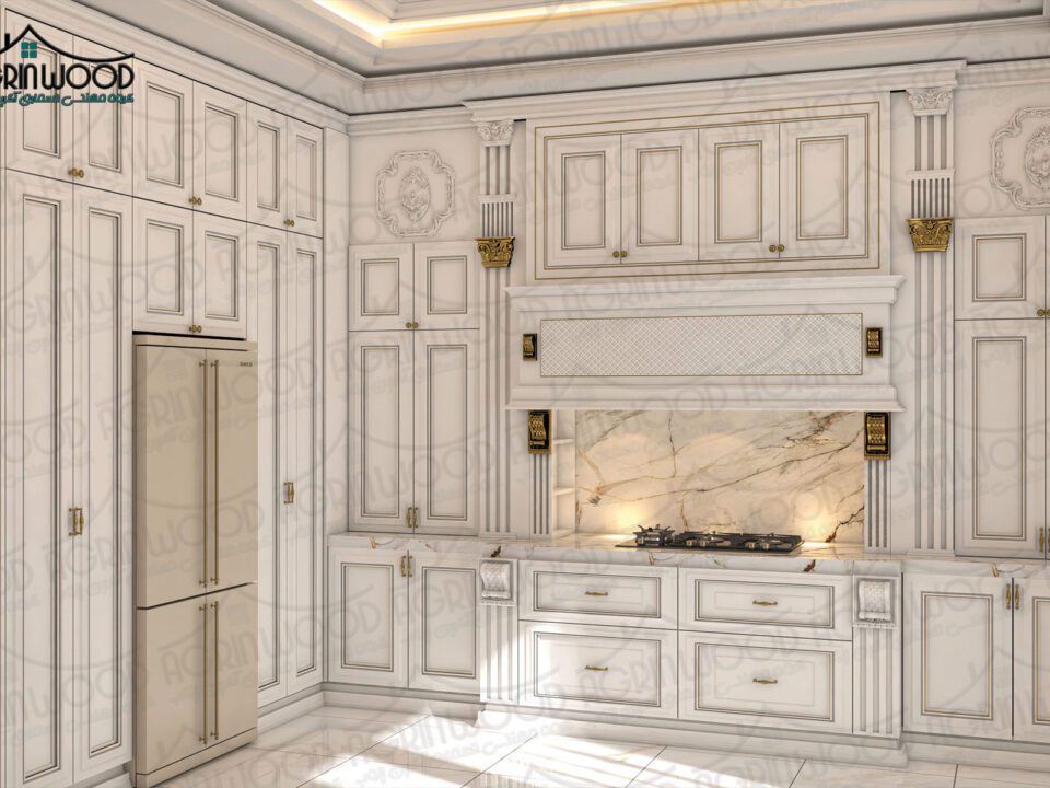 کابینت آشپزخانه سفید صدفی