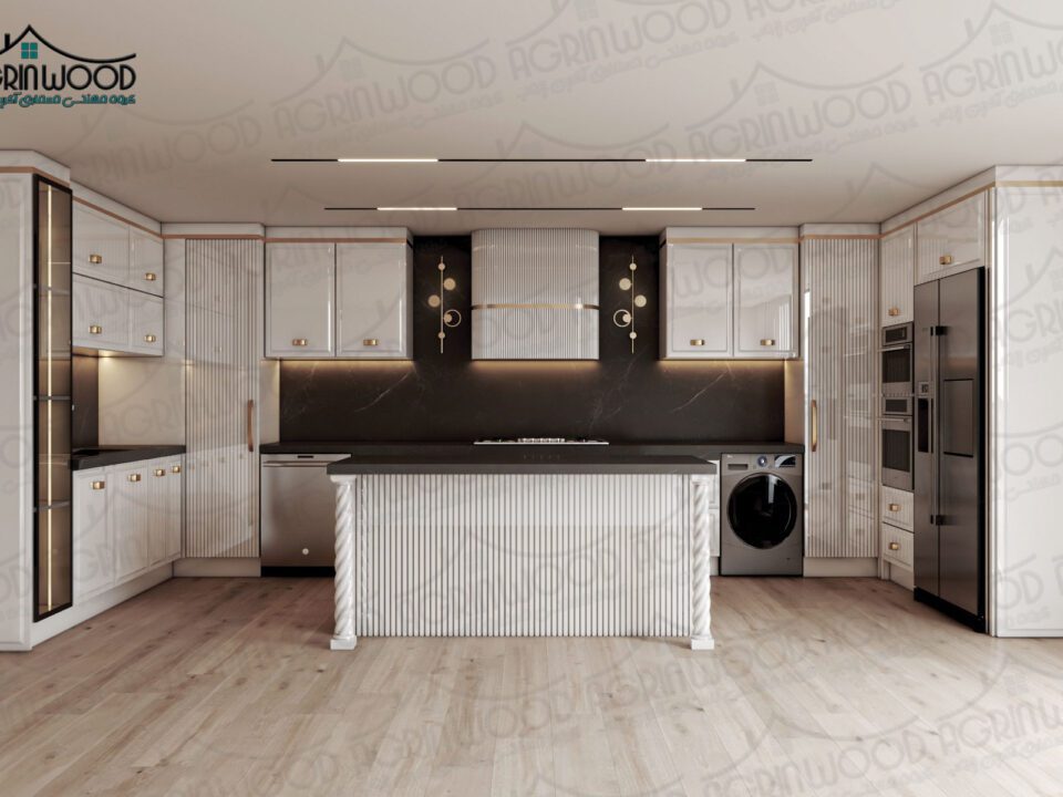 کابینت جدید انزو سفید طلایی