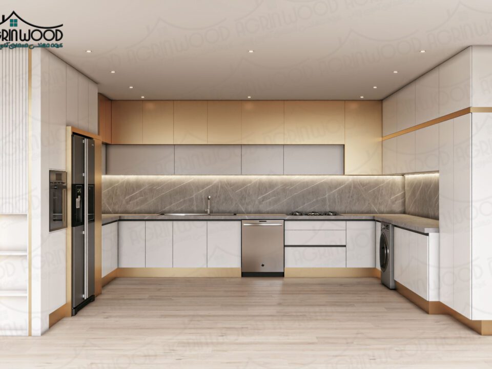 کابینت ام دی اف سفید طلایی