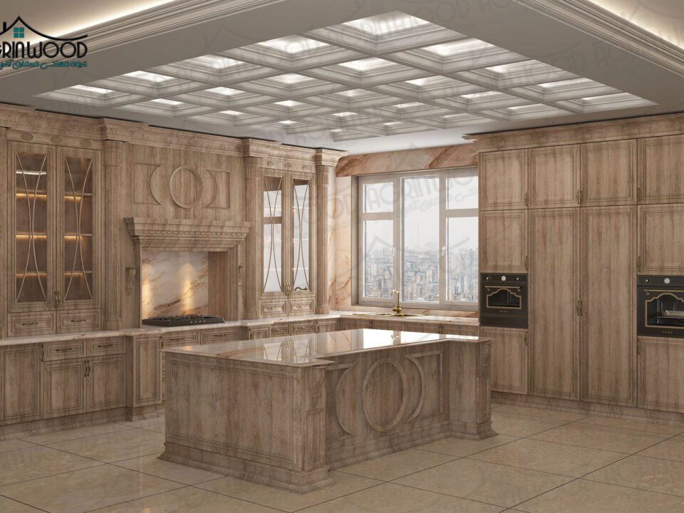 مدل کابینت آشپزخانه طرح چوب