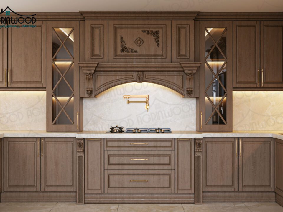 کابینت آشپزخانه طرح چوب