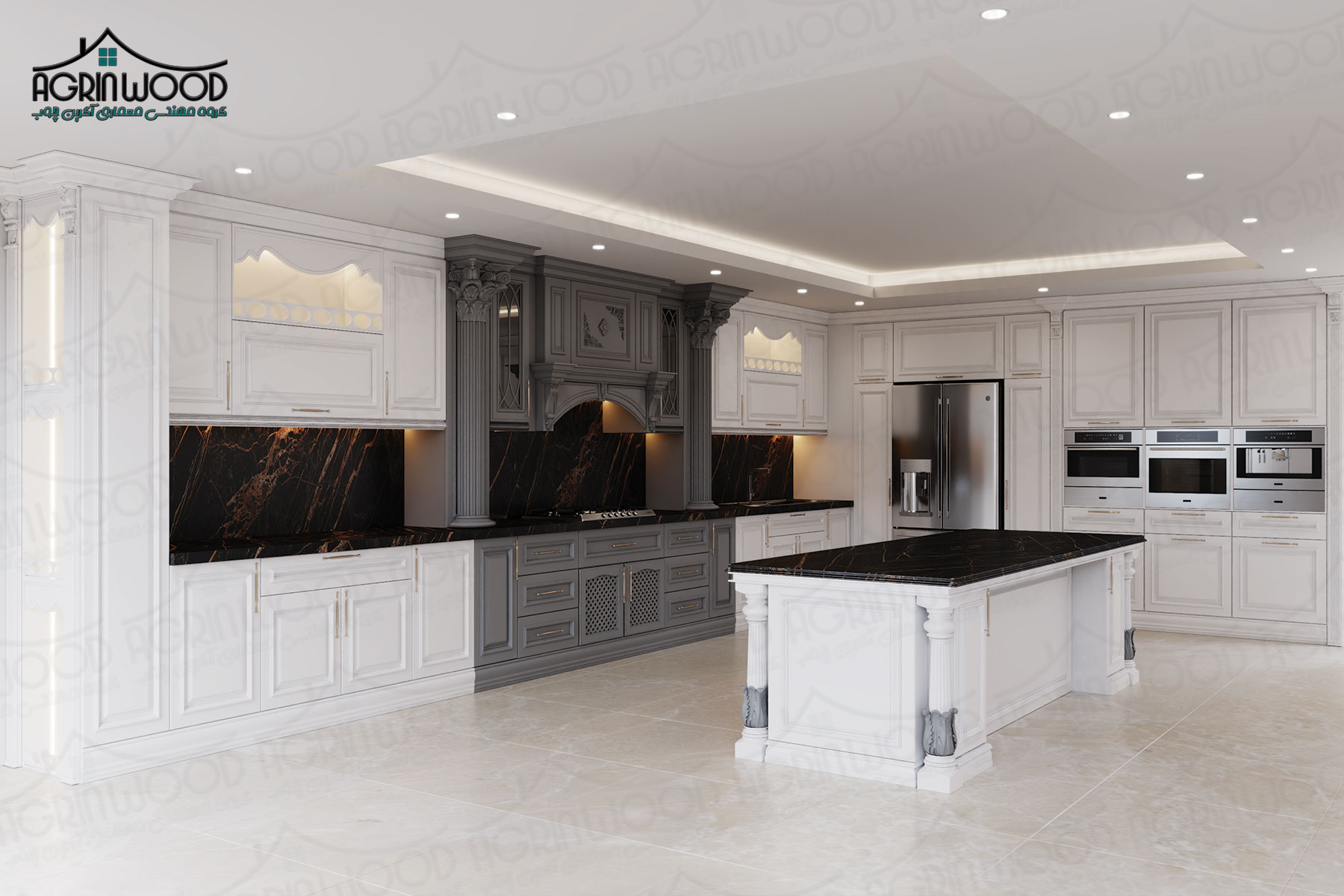 کابینت کلاسیک جدید دو رنگ