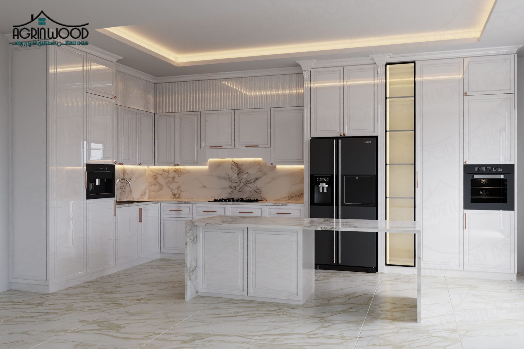 کابینت انزو سفید ساده