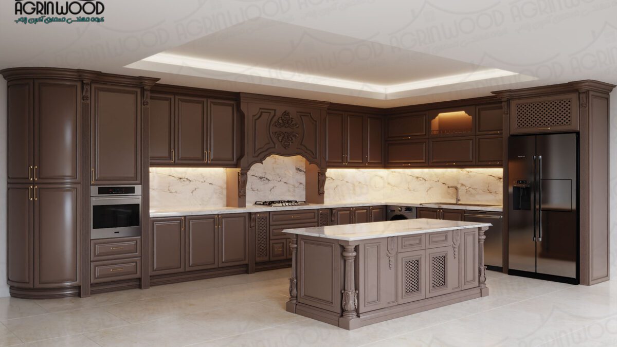 مدل کابینت ممبران قهوه‌ای