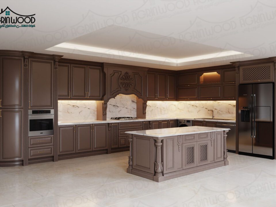 مدل کابینت ممبران قهوه‌ای