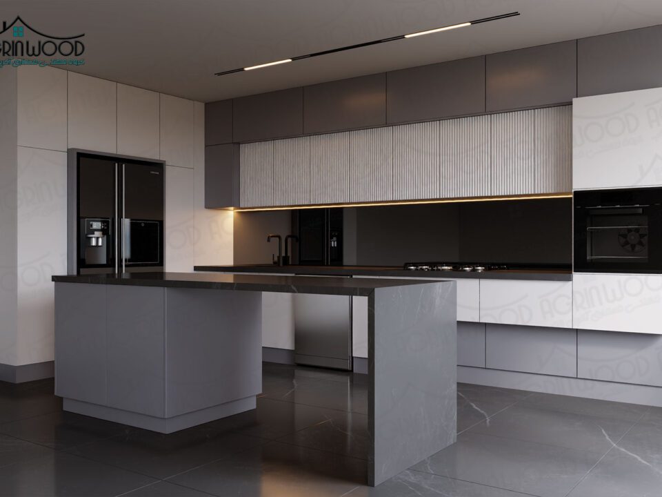 جدیدترین مدل کابینت ام دی اف دو رنگ