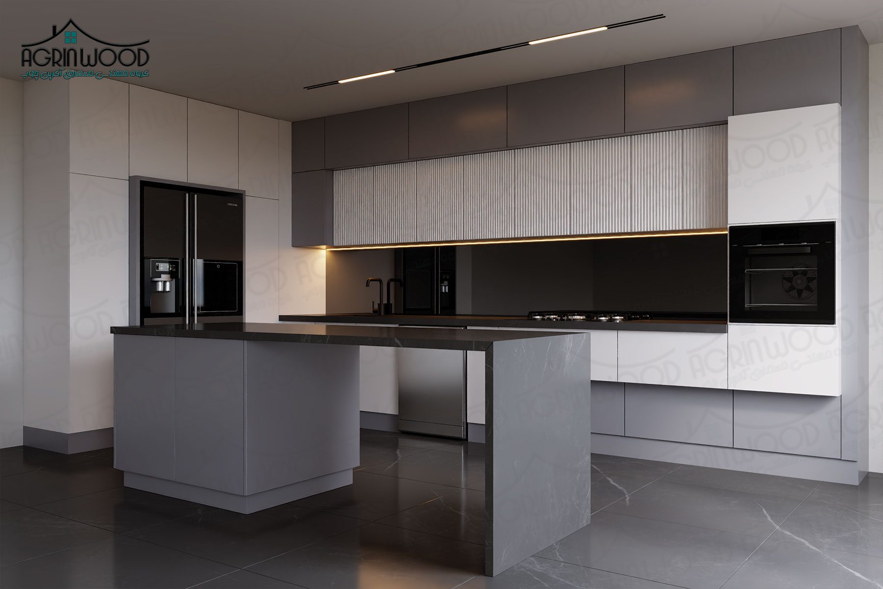 جدیدترین مدل کابینت ام دی اف دو رنگ