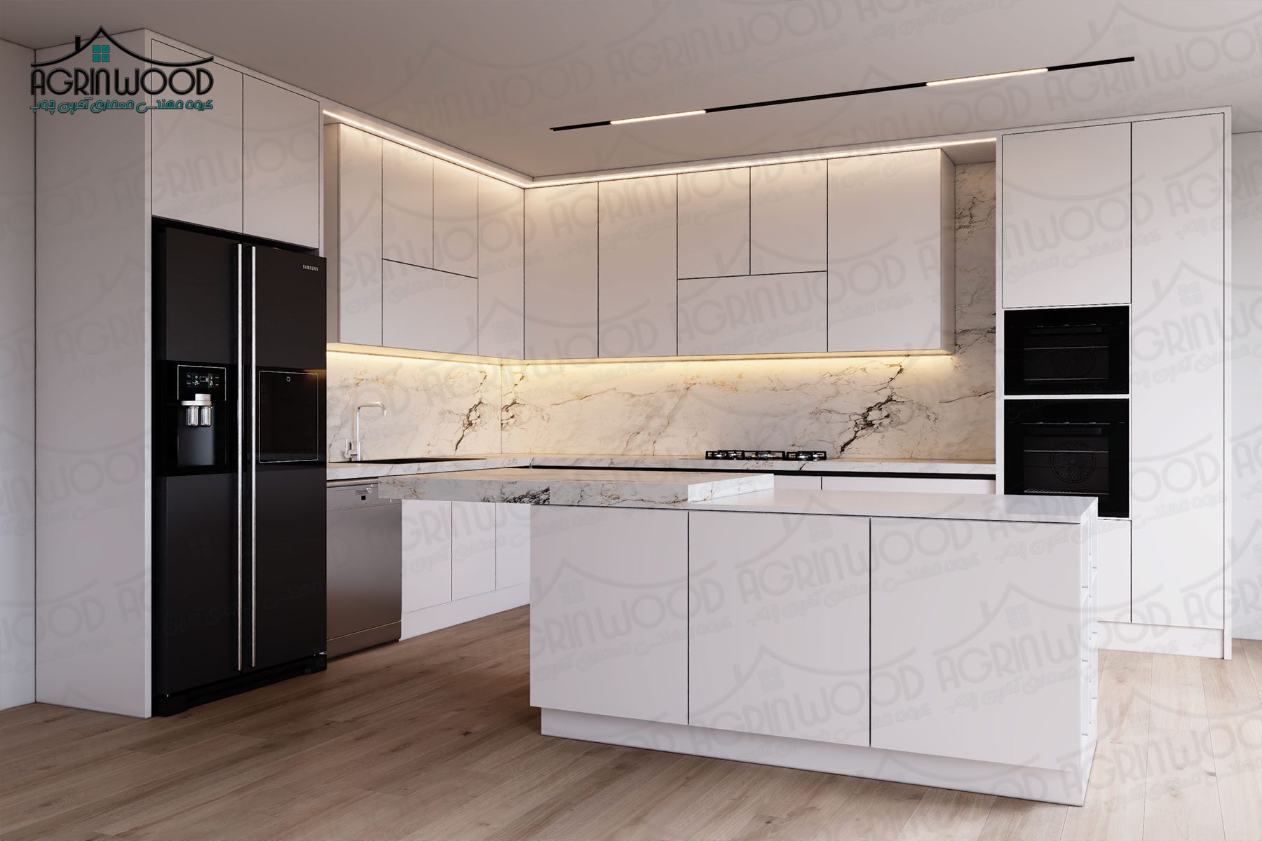 کابینت مدرن سفید مات