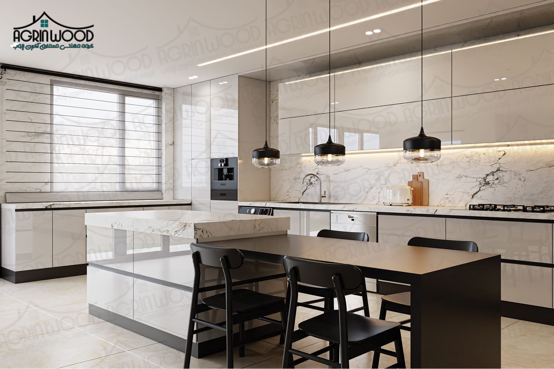 کابینت سفید لاکچری کابینت سفید لاکچری