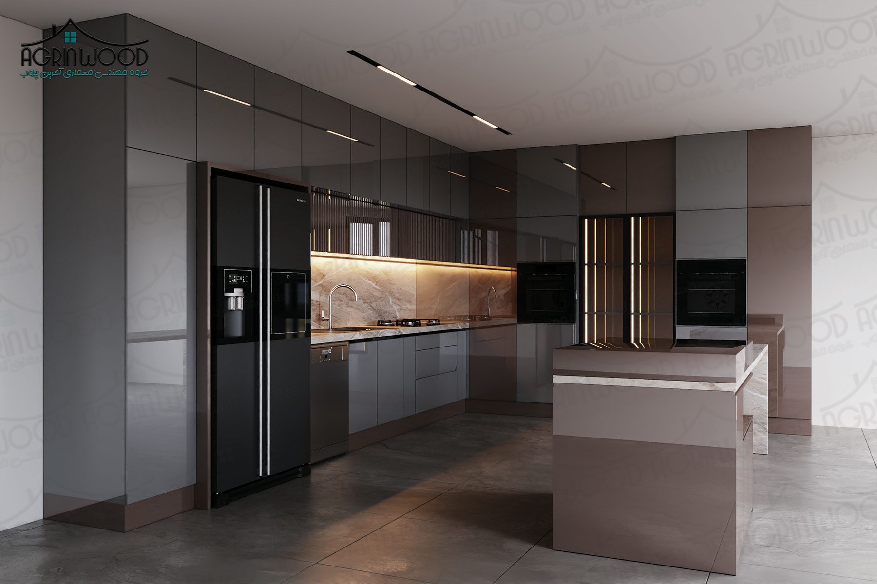 رنگ کابینت طوسی