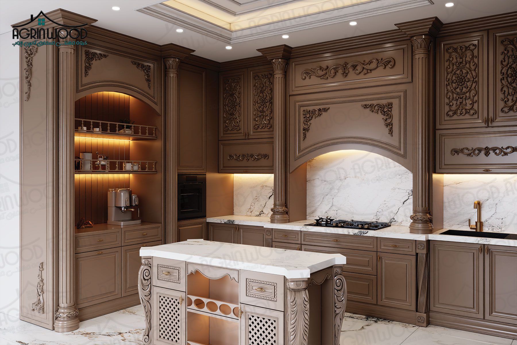 کافی بار کابینت کلاسیک کافی بار کابینت کلاسیک