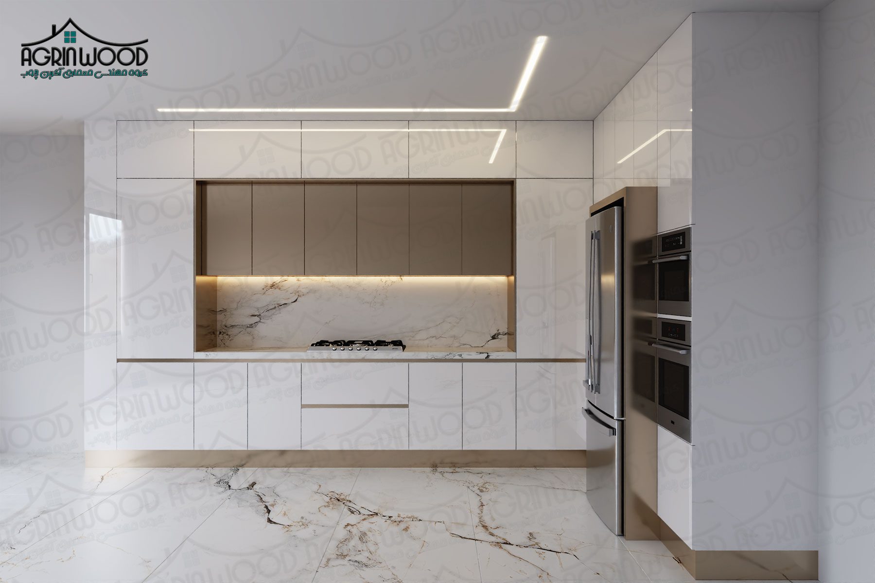 ترکیب کابینت های گلاس و ام دی اف