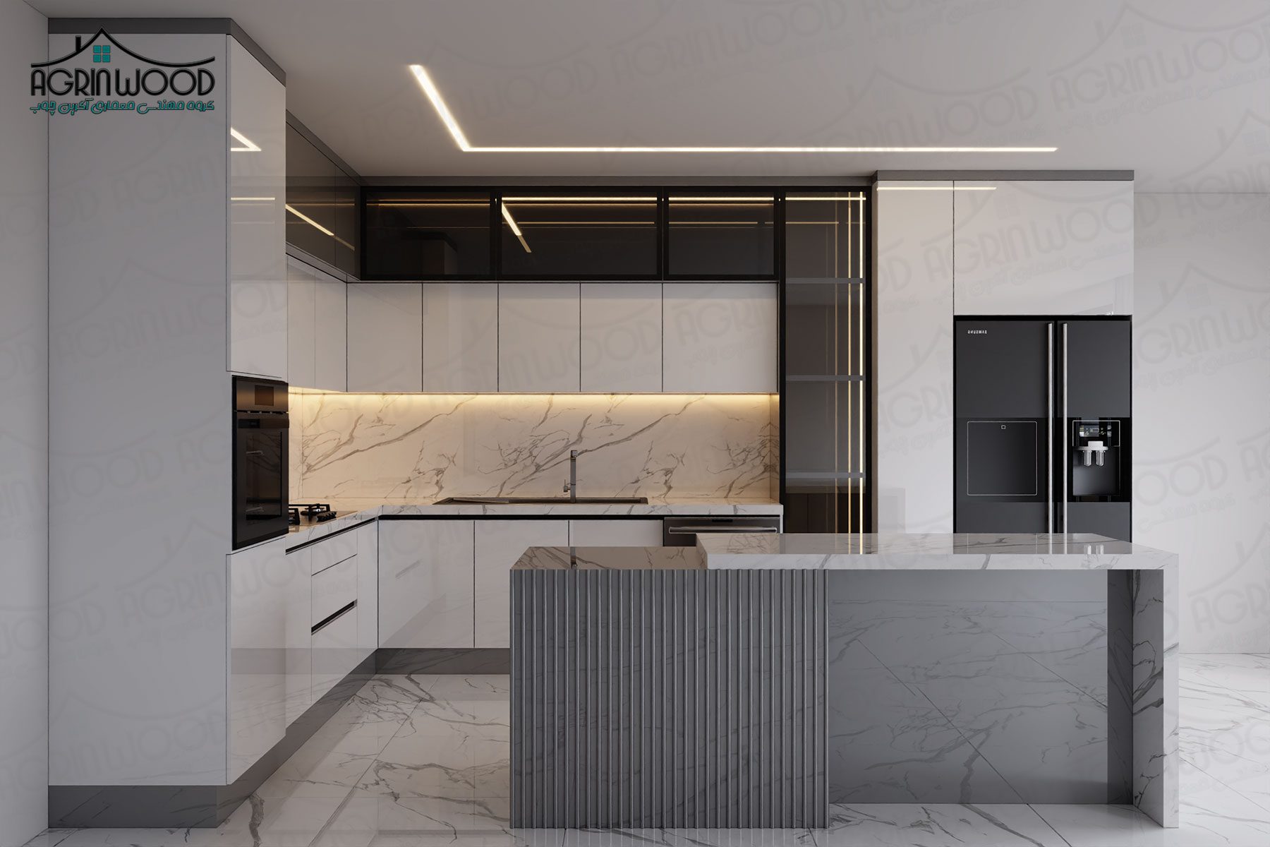 کابینت مدرن سفید مات