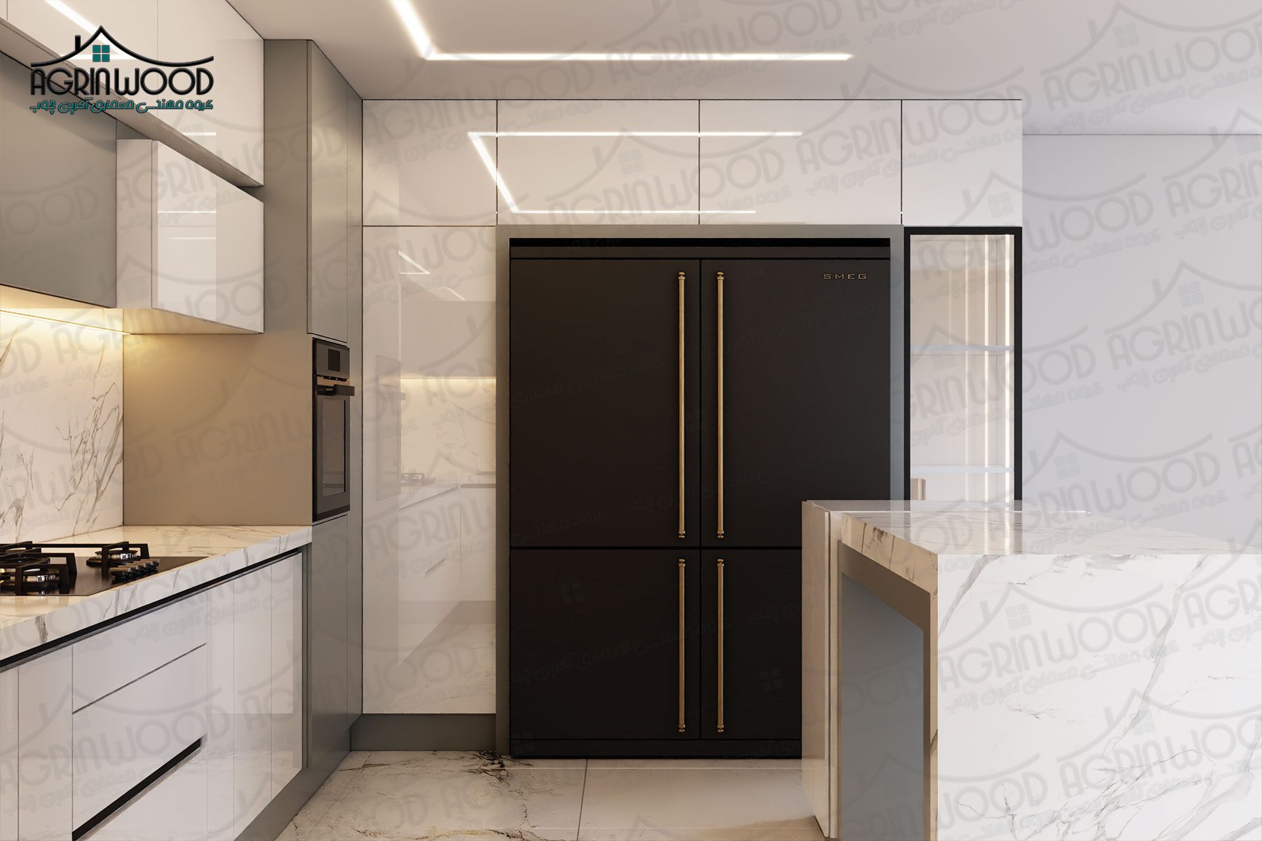 کابینت های گلاس دو رنگ جدید کابینت های گلاس دو رنگ جدید