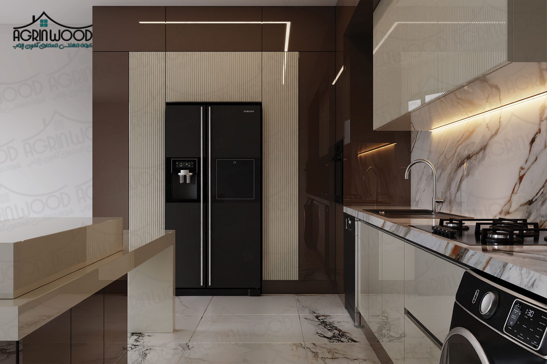 مدل جدید کابینت قهوه ای