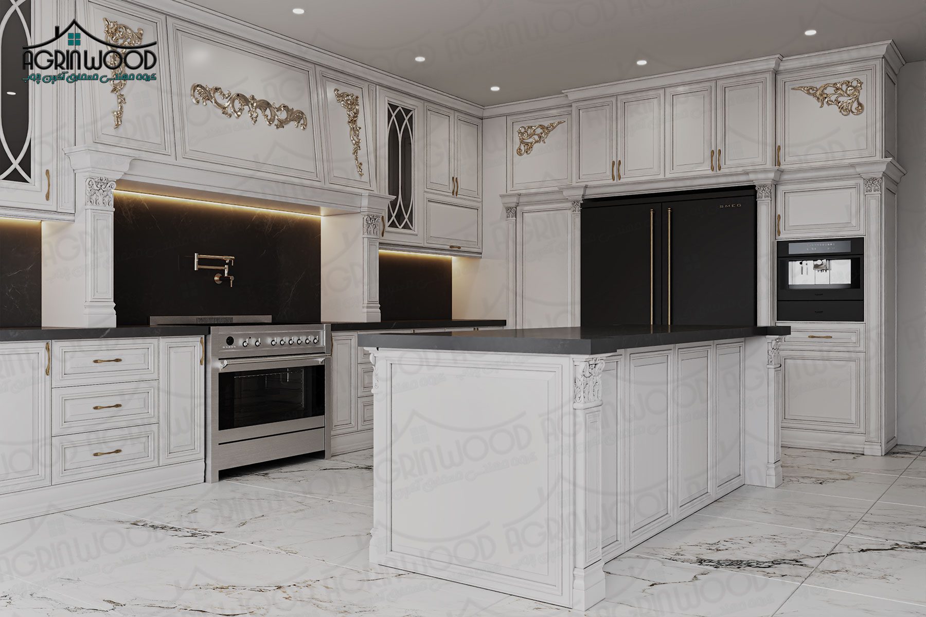 کابینت سفید لاکچری کابینت سفید لاکچری