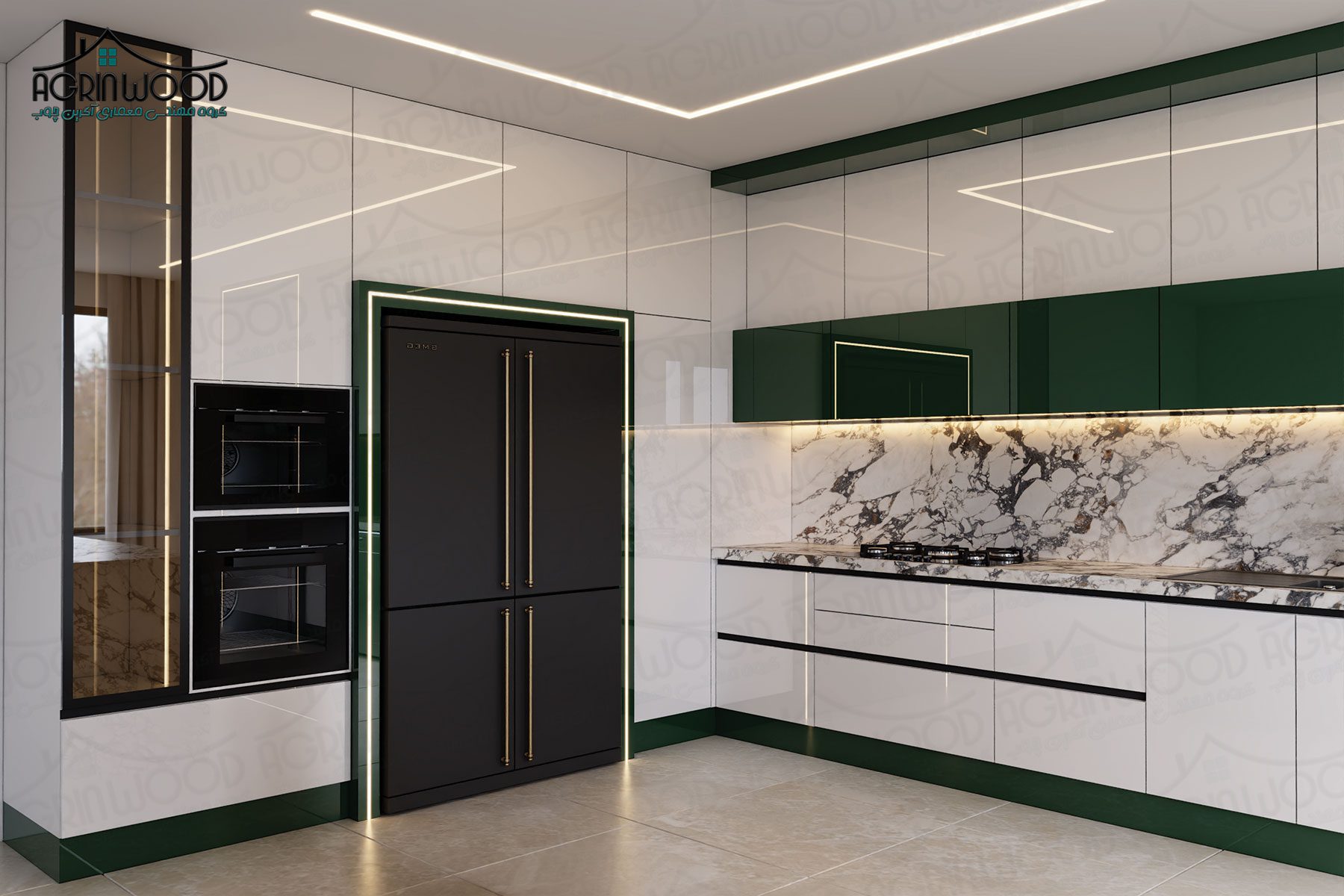 کابینت سبز مدرن