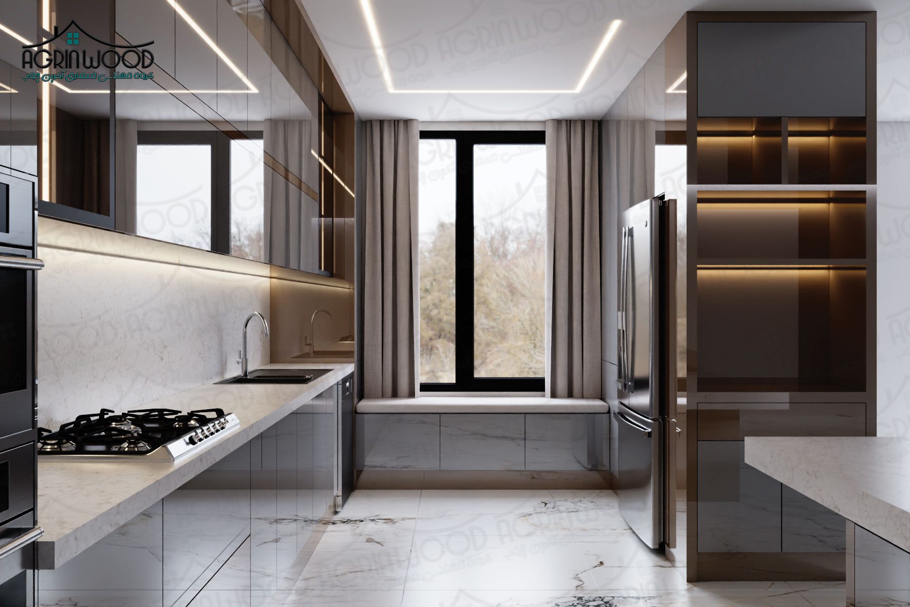 رنگ کابینت طوسی