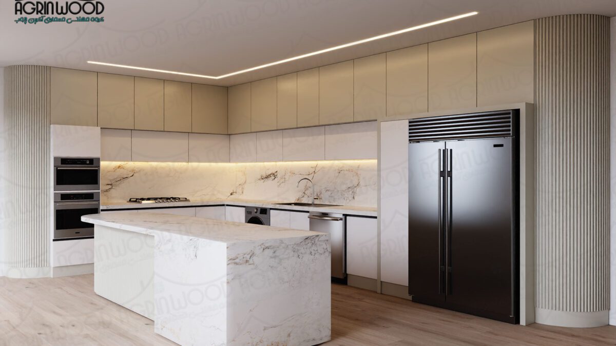 کابینت مینیمال سفید کرم