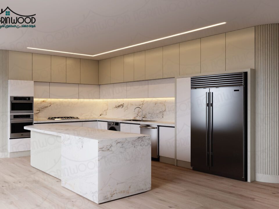 کابینت مینیمال سفید کرم