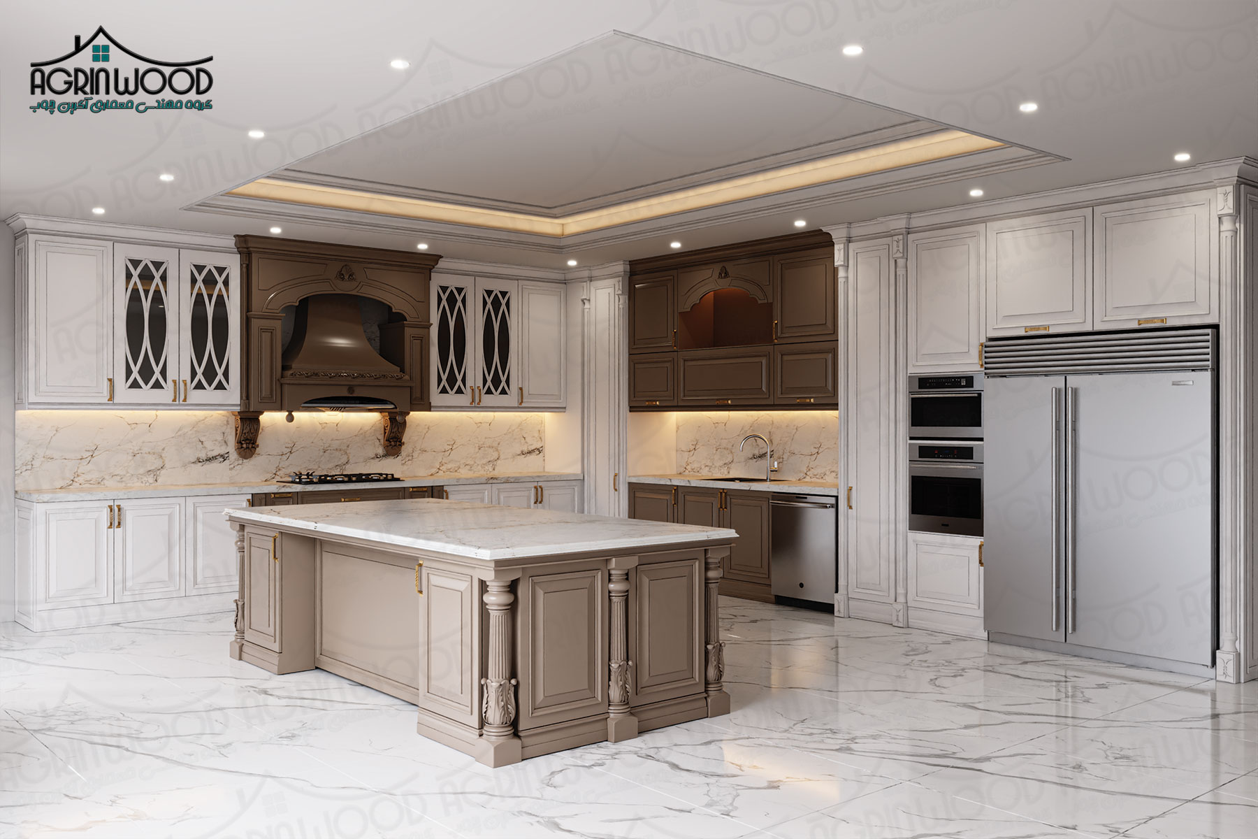 بهترین ترکیب رنگ کابینت کلاسیک