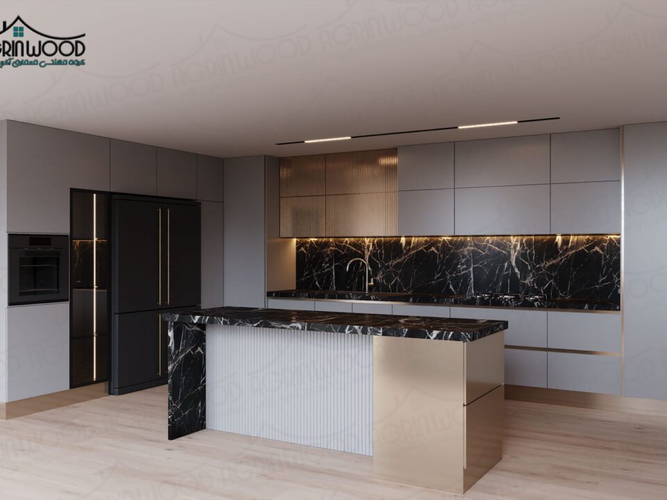 ترکیب کابینت های گلاس و ام دی اف