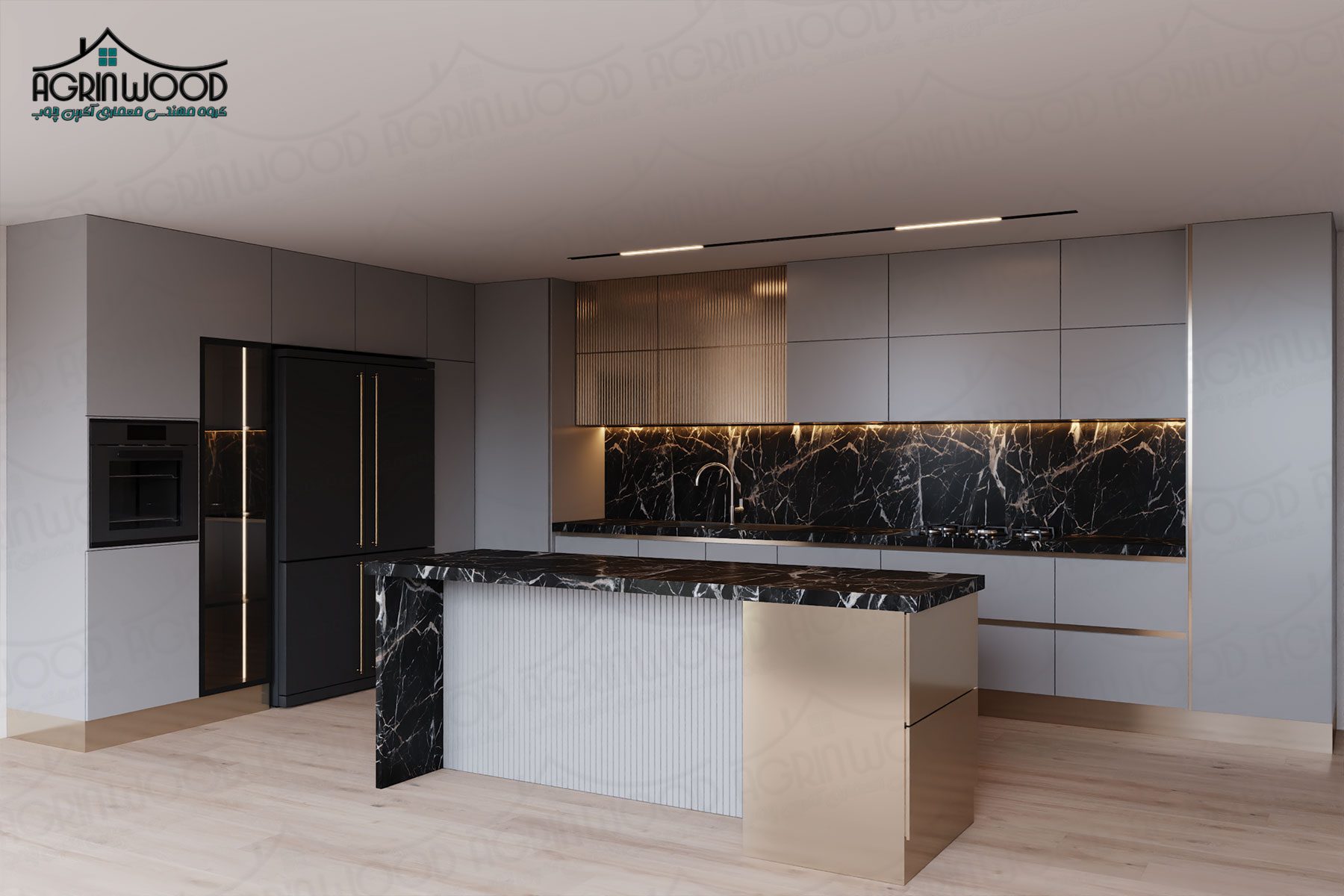 ترکیب کابینت های گلاس و ام دی اف