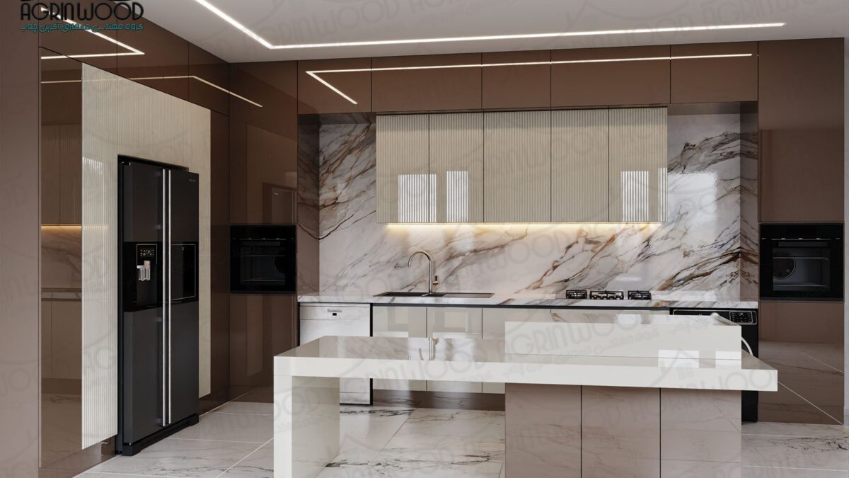 کابینت های گلاس دو رنگ جدید