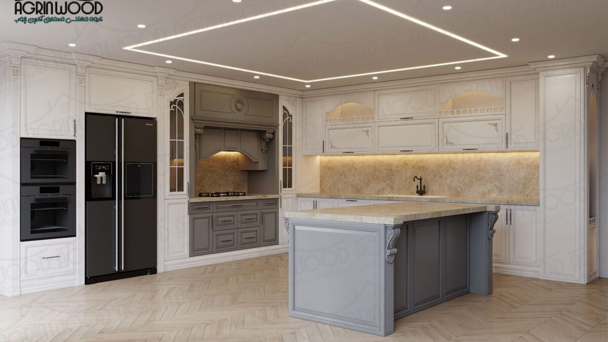 کابینت وکیوم کلاسیک دو رنگ