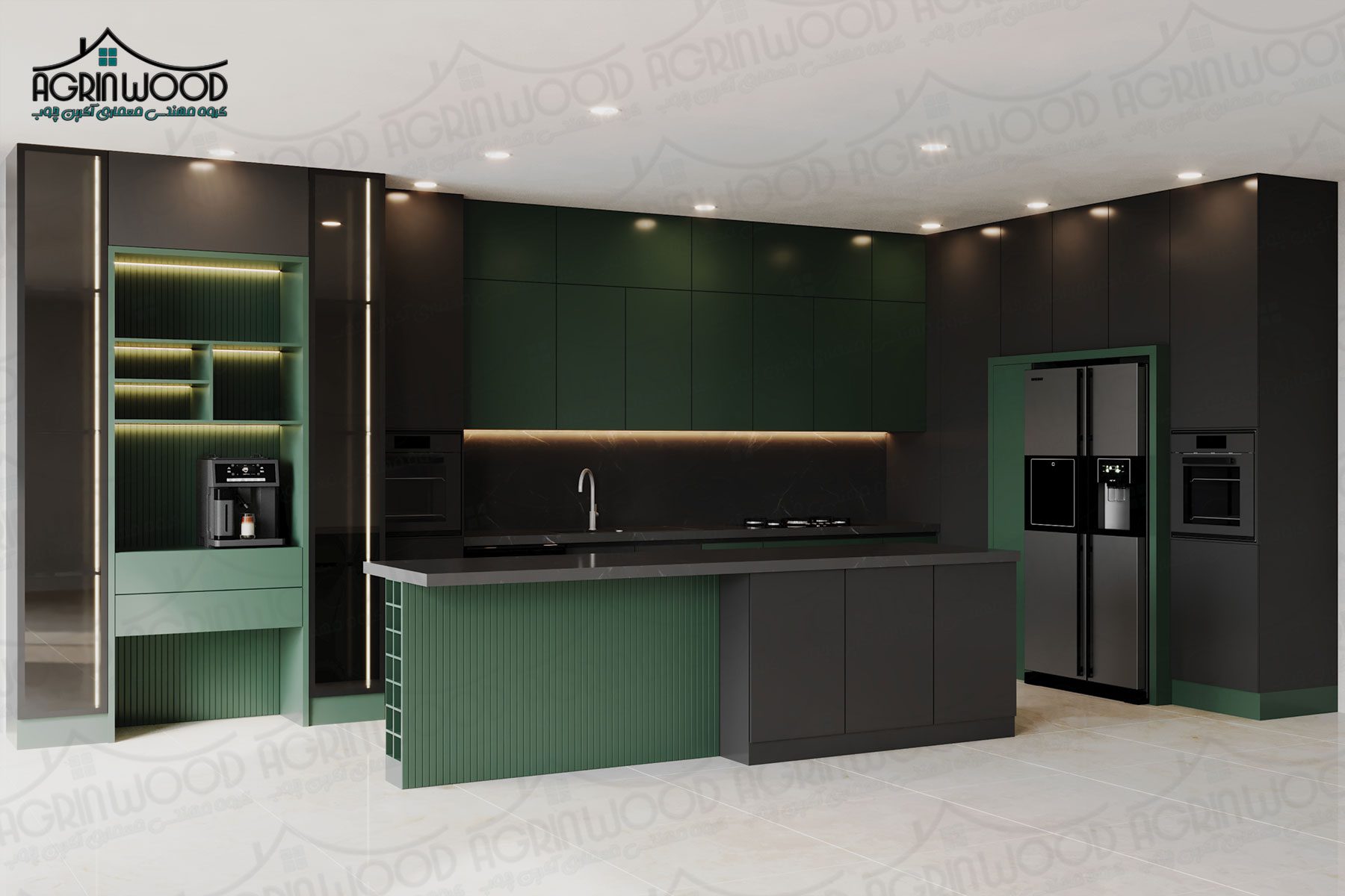 کابینت سبز مدرن