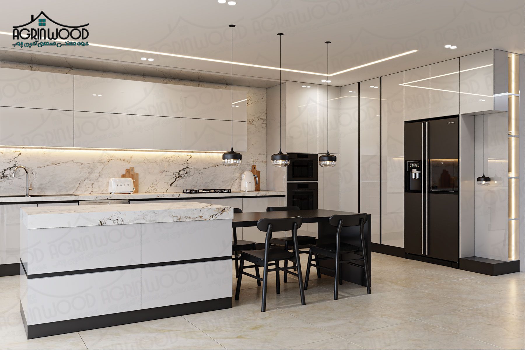 مدل کابینت مدرن سفید