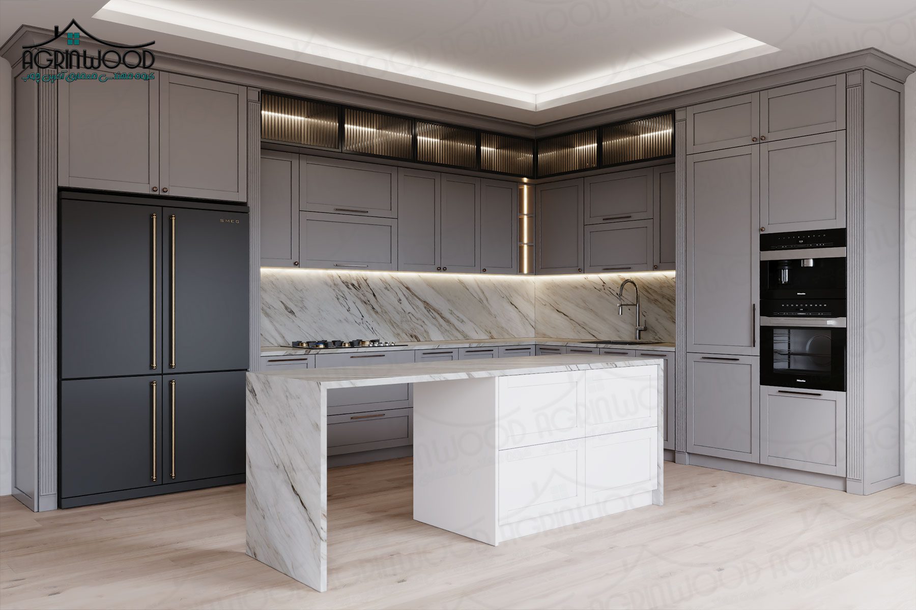 رنگ کابینت طوسی