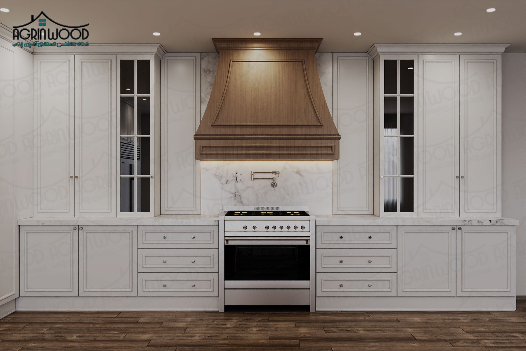 آشپزخانه جدید نئوکلاسیک سفید