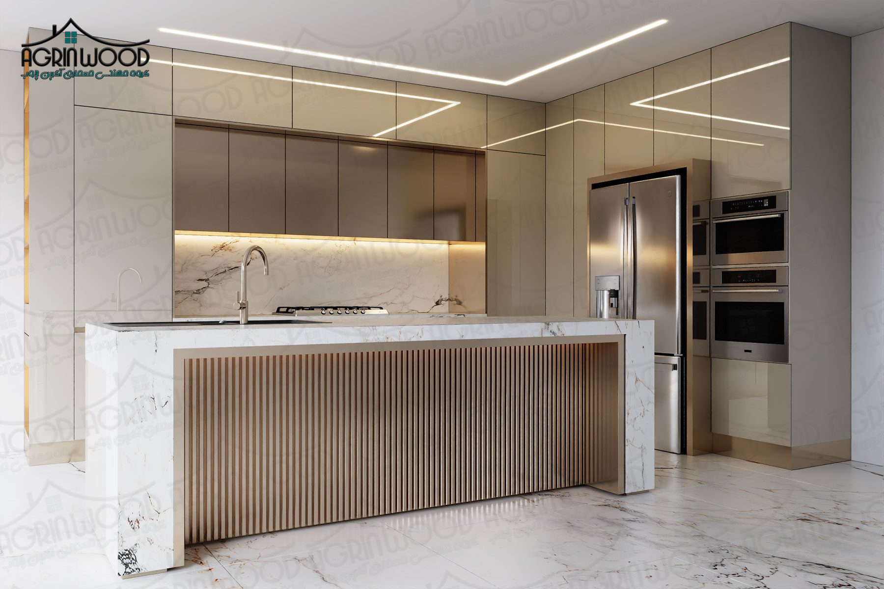 کابینت کرم طلایی