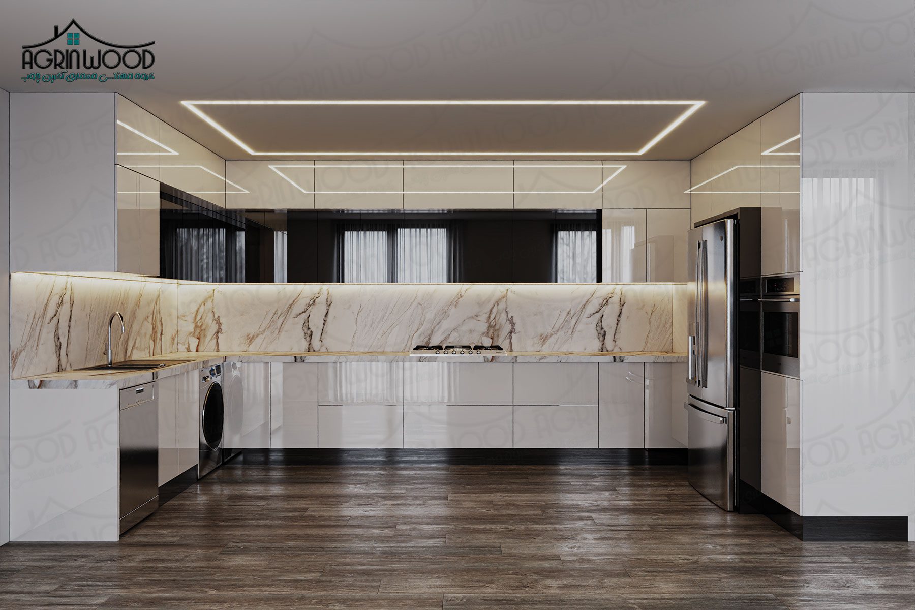 کابینت مینیمال سفید مشکی