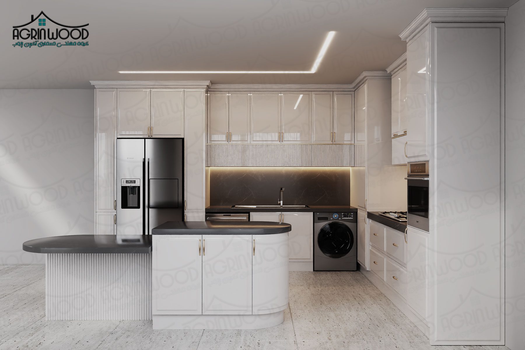 مدل کابینت سفید صدفی مدل کابینت سفید صدفی