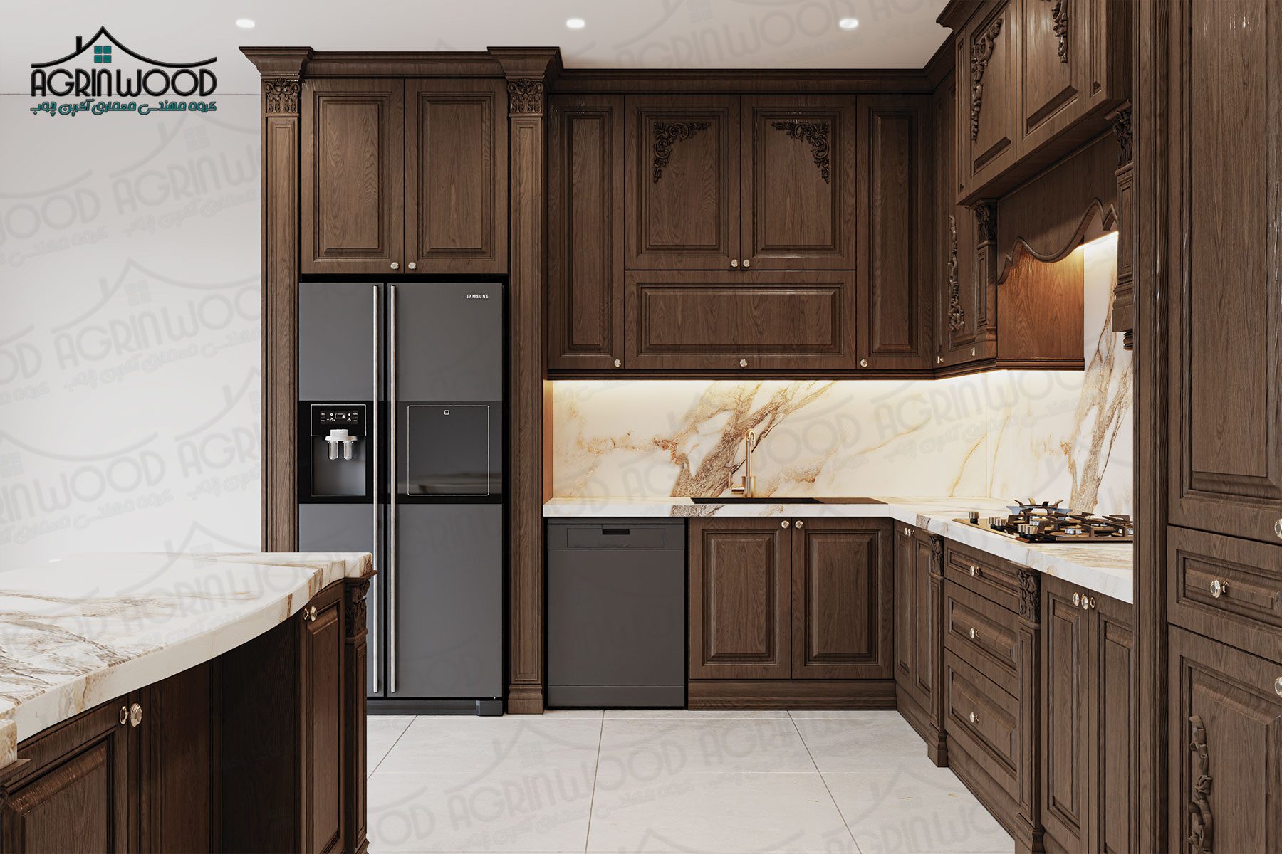 کابینت وکیوم طرح چوب