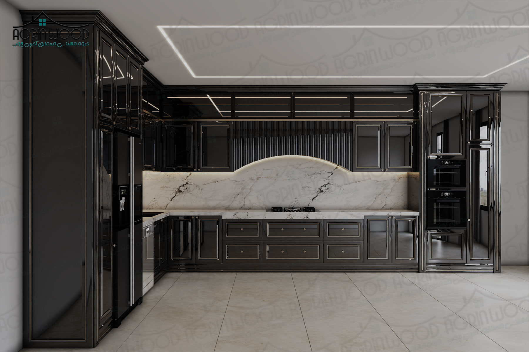 آشپزخانه جدید نئوکلاسیک شیک