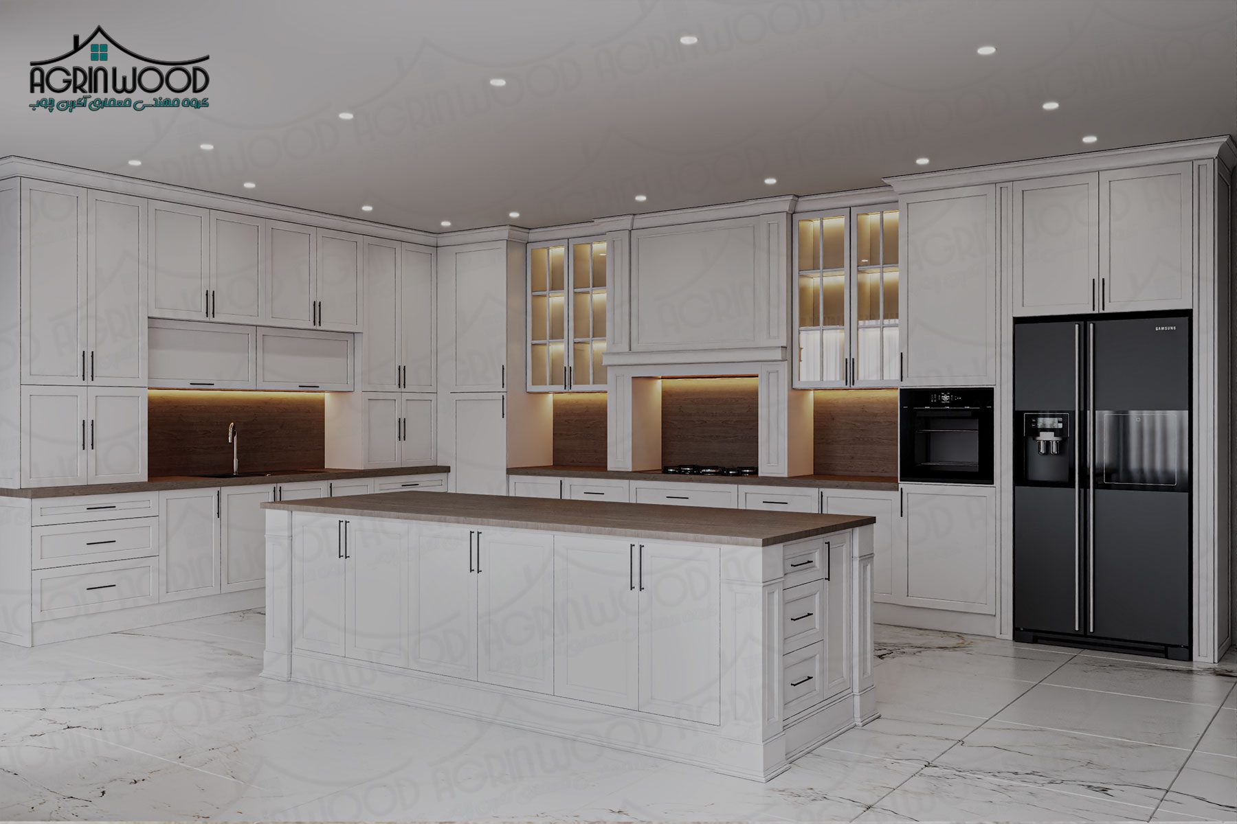 آشپزخانه جدید نئوکلاسیک سفید