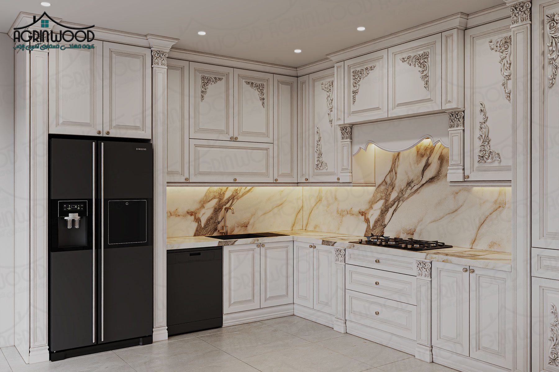 طرح جدید کابینت آشپزخانه سفید طرح جدید کابینت آشپزخانه سفید