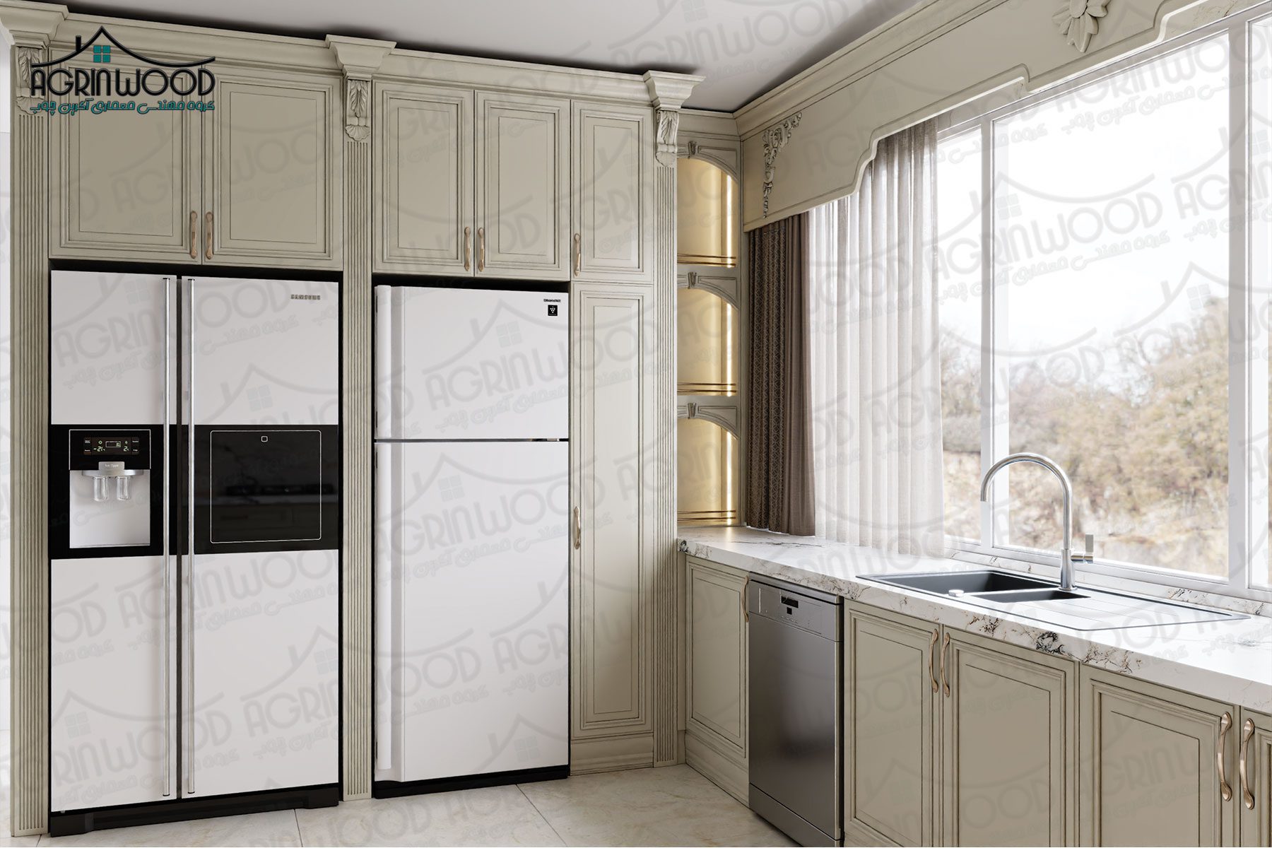 چیدمان جدید آشپزخانه کلاسیک چیدمان جدید آشپزخانه کلاسیک