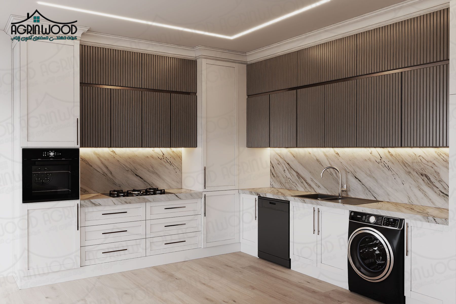 کابینت نئوکلاسیک رنگ یا روکش وکیوم