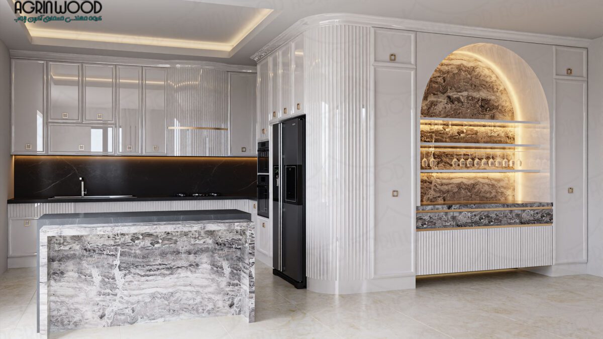 آشپزخانه جدید نئوکلاسیک سفید