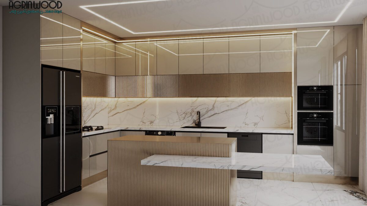 کابینت کرم طلایی