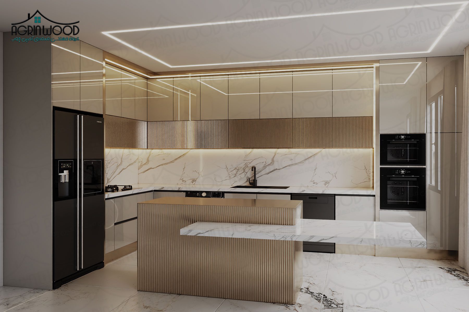 کابینت کرم طلایی