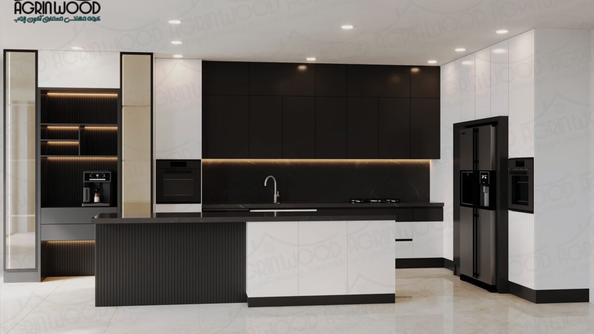 کابینت مینیمال سفید مشکی