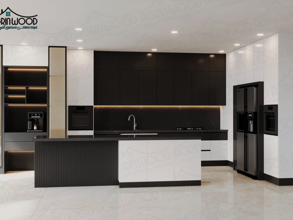 کابینت مینیمال سفید مشکی